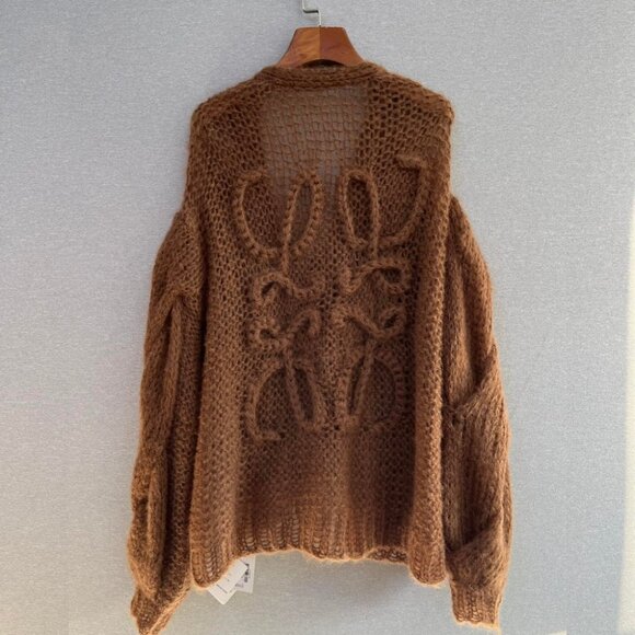 Loewe Anagram Brown Cardigan in Mohair - Picture 5 of 12